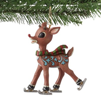 Jim Shore 5" Multicolor Resin Rudolph Ice Skating Ornament