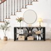 NicBex 3-Tier Console Table with Open Shelves, Narrow Entry Table with Circular Modelling Design, Couch Table for Living Room, Entryway - 4 of 4
