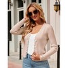 BLUEMING Womens Sweater Cardigan Cropped Lightweight Rib Texture Button Down Knit Tops 2025 Fall Fashion Outfits - 4 of 4