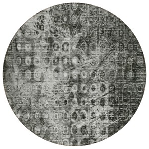 Charcoal Ikat Washable Indoor Outdoor Area Rug - 1 of 4