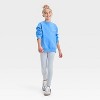 Kids' Fleece 'Perfect As Is' Crew Neck Pullover Sweatshirt - Cat & Jack™ Blue - 4 of 4