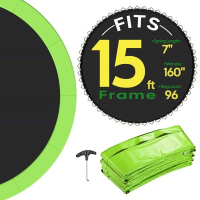 Yescom Trampoline Mat & Pad Replacement Kit with 96 V-Hooks Fits 15 ft Trampoline Frame Green