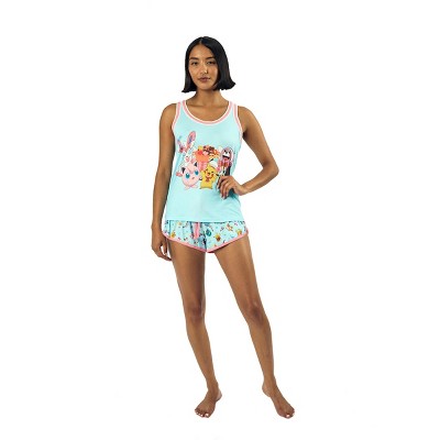 Pokémon Pikachu & Jigglypuff Group Shot Women's Racer Tank & Dolphin Shorts Sleep Set