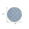Blue And Ivory Geometric Washable Indoor Outdoor Area Rug - 3 of 4