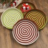 Colonial Mills Candy Cane Round Tray - Green 18"x18"x3" - 3 of 3