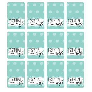 Essential Wife Teal Polka Dots 4 x 2.5 Paper Pocket Bookmarks Pack of 12 - 1 of 2