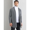 Lars Amadeus Men's Lightweight Ruffle Shawl Collar Draped Open Front Cardigan - 2 of 4
