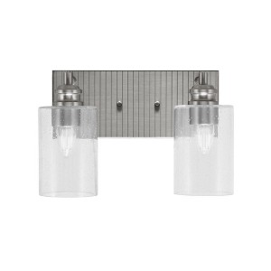 Toltec Lighting Edge 2 - Light Vanity in  Brushed Nickel with 4" Clear Bubble Shade - 1 of 1
