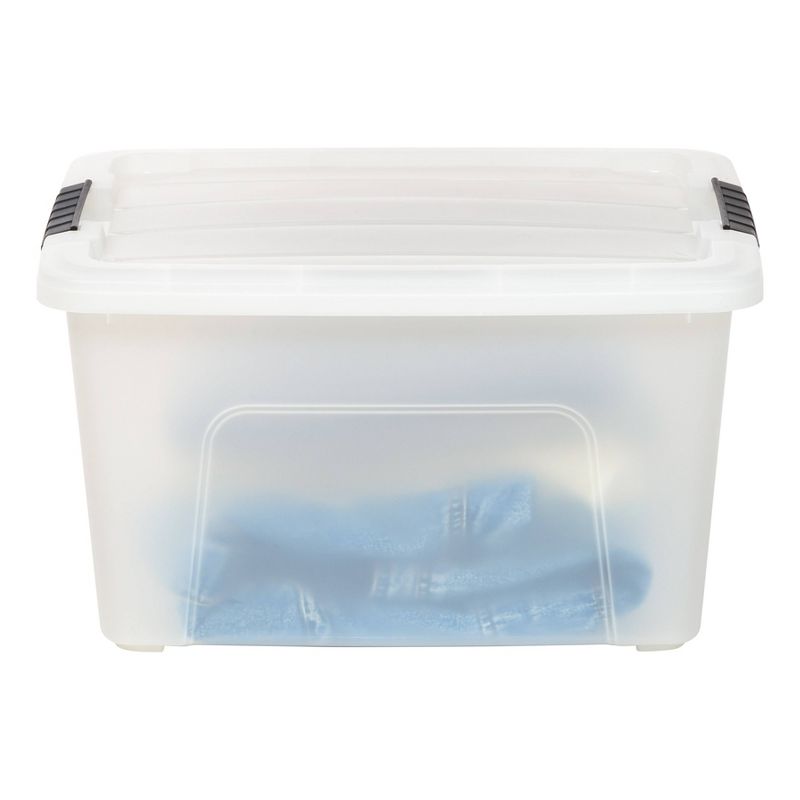 IRIS Stack and Pull Clear Storage Bin with Lid Natural, 4 of 9