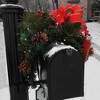 Haute Décor 30" Battery Operated Pre-Lit LED Mixed Greenery Christmas Artificial Mailbox Swag Green with White Lights - 3 of 3