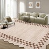Washable Area Rugs 5x7 Ultra-Soft Contemporary Bordered Floor Cover, Foldable Low Pile Accent Carpet, Non-Shedding Scalloped Modern Throw Rugs - 4 of 4