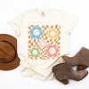Simply Sage Market S.W.Smiley Checkered Flowers And Smiley Garment Dyed Tee - 3 of 4