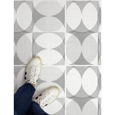 12" x 12" Gray and White Vinyl Peel and Stick Floor Tiles