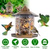 LakeForest "Weatherproof Hanging Gazebo Wild Bird Feeder with 6 Ports & Large Capacity for Garden & Patio"Brown - 4 of 4