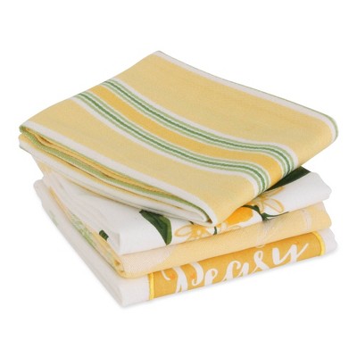 4pk Cotton Lemon Bliss Dishtowel Set - Design Imports