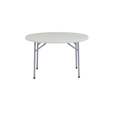 48" Heavy Duty Round Folding Banquet Table Speckled Gray - National Public Seating