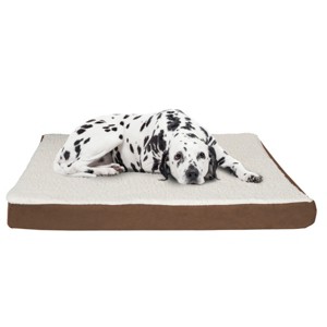 Orthopedic Dog Bed – 2-Layer Memory Foam Dog Bed with Machine Washable Cover – 44x35 Dog Bed for Large Dogs up to 100lbs by PETMAKER (Brown) - 1 of 4