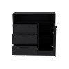 Okak 3-Drawer Dresser with 1 Door-Storage Cabinet&1 Shelf,Spacious Storage Dresser for Living Room,Bedroom,Entryway,Black - 2 of 4