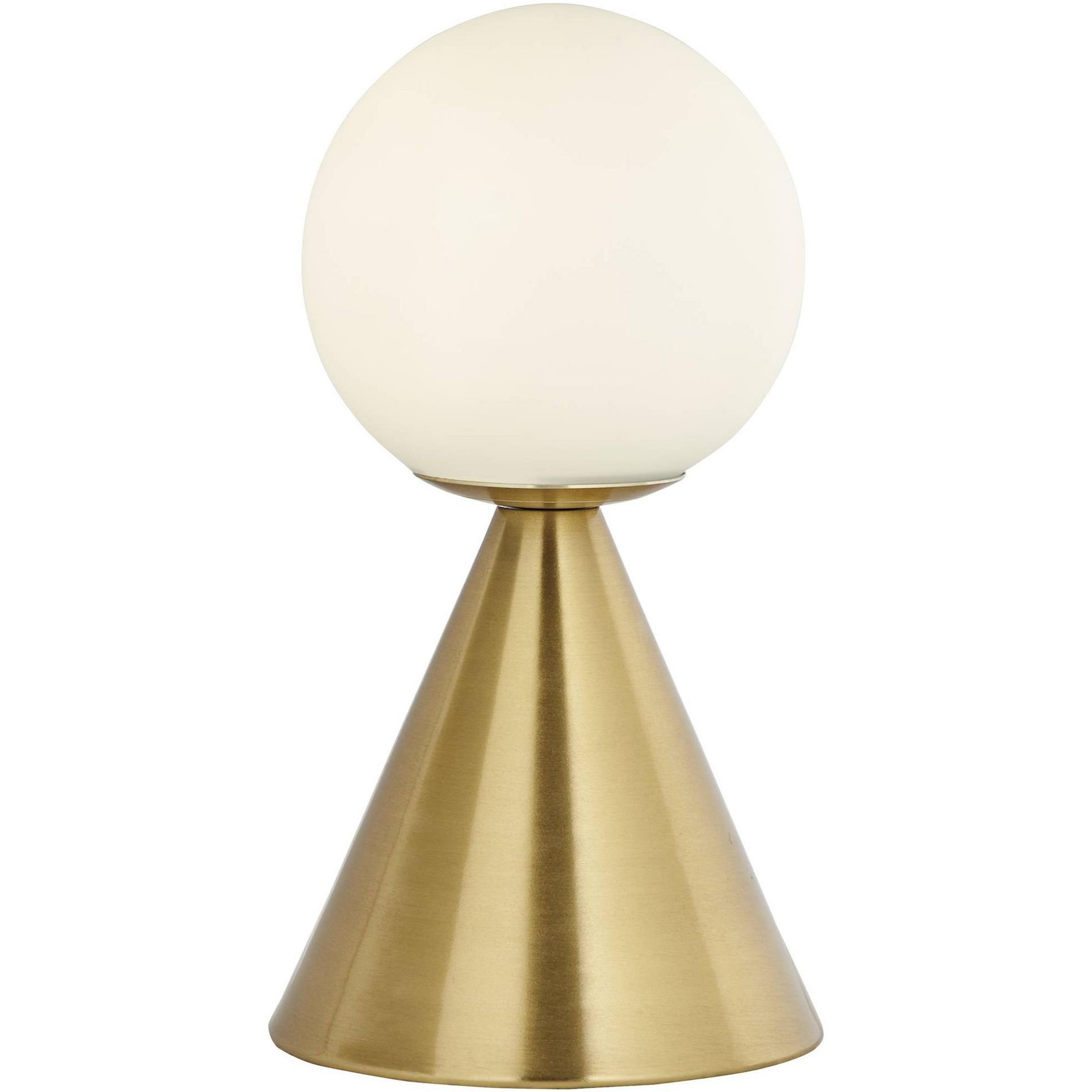360 Lighting Mobley 10 1/2" High Small Mid Century Modern Glam Luxe Accent Table Lamp Gold Metal Single Glass White Shade Living Room Bedroom Bedside