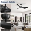 52" Ceiling Fan No Light Modern Ceiling Fan with Remote Control 3 Blades Ceiling Fan with Noiseless Reversible Dc Motor for Living room Bedroom - 4 of 4