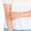 Anna-Kaci Women's Wide Statement Ring Gold Tone with Round Stone Marble-Like Stone and Textured Details - 4 of 4