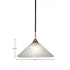 Toltec Lighting Paramount 1 - Light Pendant in  Matte Black/Brass with 16" Frosted Crystal Shade - 2 of 2