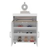 Vynxaria Modern Shoe Rack with Double Doors - Freestanding Footwear Storage Cabinet, White/Natural Oak Finish, Compact Design - 3 of 4
