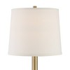 360 Lighting Camile Modern Table Lamps 25" High Set of 2 Brass Metal with USB Charging Port Oatmeal Drum Shade for Bedroom Living Room Bedside Desk - 3 of 4