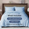 Queen Size Duvet Cover Set - 90x90, 2 Pillow Shams, Sky Blue, Easy Care, Fade Free - 2 of 4