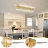 Ludomide Luxury Flush Mount Ceiling Light Fixture, Rectangular Raindrop Crystal Chandelier for Dining Room - 4 of 4