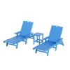 WestinTrends 3 Pieces Set Poly Adirondack Outdoor Chaise Lounges with Side Table - 2 of 4
