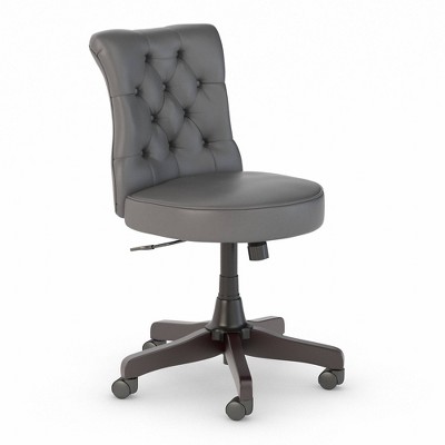 Cabot Mid-Back Tufted Leather Office Chair Dark Gray - Bush Furniture