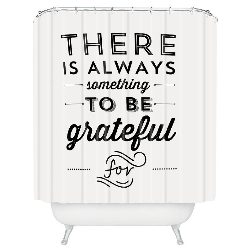 Allyson Johnson Something To Be Grateful For Shower Curtain Black - Deny Designs, 1 of 6