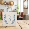 Personalization Mall Farmhouse Floral Personalized Letter Tumbled Stone Coaster Set - 2 of 4