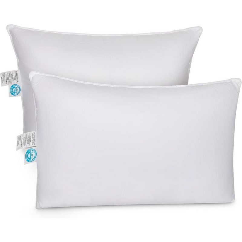 East Coast Bedding Cozy Dream Firm Goose Down Feather Pillow, Set of 2, 1 of 4