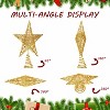 Aoibox 10 Inch Gold Glitter Christmas Star Tree Topper Hollow Iron Wire Design Fits 69 Ft Tree 1 Piece Easy Install Holiday Decor - 3 of 4
