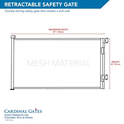 Black Retractable Mesh Safety Gate for Children and Pets