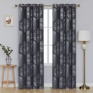 Deconovo Silver Foil Circle Room Darkening Curtains – 2 Panels - 1 of 4
