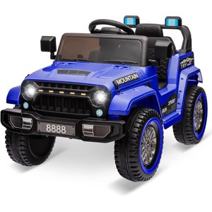 12V Kids Ride-On Truck Car, Battery-Powered Electric Vehicle with Remote Control, 3 Speeds, LED Lights, Music, MP3, USB, Bluetooth, Ages 3-6 - 1 of 4