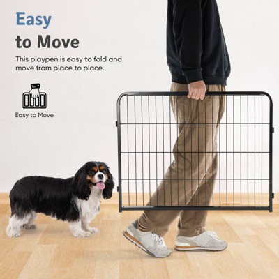 8-Panel Black Heavy Duty Metal Dog Exercise Pen