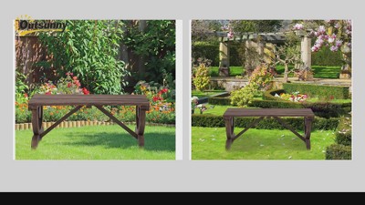 Rustic Fir Wood 2-Person Wagon Wheel Garden Bench