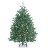 4.5ft National Christmas Tree Company Pre-Lit Dunhill Blue Fir Hinged Artificial Christmas Tree with Clear Lights