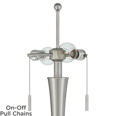 Karl 63" Brushed Nickel Floor Lamp with White Drum Shade