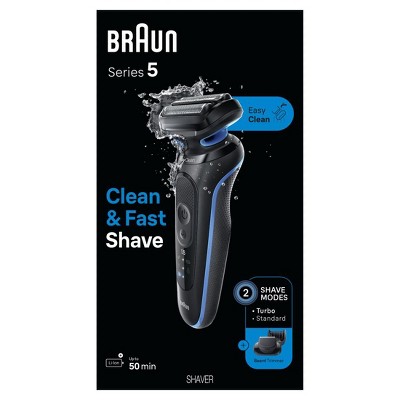 Braun Series 5 5120s Electric Shaver for Men Wet & Dry Turbo Mode Beard Trimmer & Pouch Blue