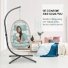 Brafab Hanging Egg Chair with Steel Stand and Fluffy Cushion, Lounge Wicker Iron Swing Chairs for Indoor Outdoor Patio Garden - 3 of 4