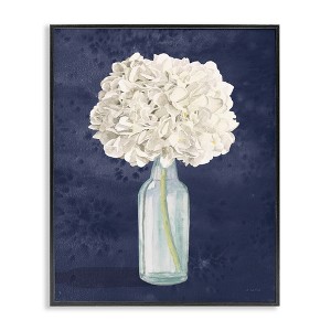 Stupell Industries White Floral Bouquet over Blue Framed Giclee Art - 1 of 4
