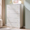 SinCiDo 5 Drawer Fluted Dresser, Wood Tall Chest of Drawers with Deep Storage, Modern Storage Organizer for Bedroom, Living Room - 4 of 4