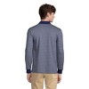 Lands' End Men's Long Sleeve Jacquard Super Soft Supima Polo Shirt - Large - Deep Sea Navy Founders Stripe - 2 of 4