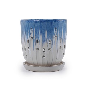 Vynxaria Modern Ceramic Flowerpot - Elegant Planter for Indoor & Outdoor Use - 1 of 4
