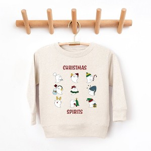 The Juniper Shop Christmas Spirits Red Words Toddler Graphic Sweatshirt - 4T - Natural - 1 of 3